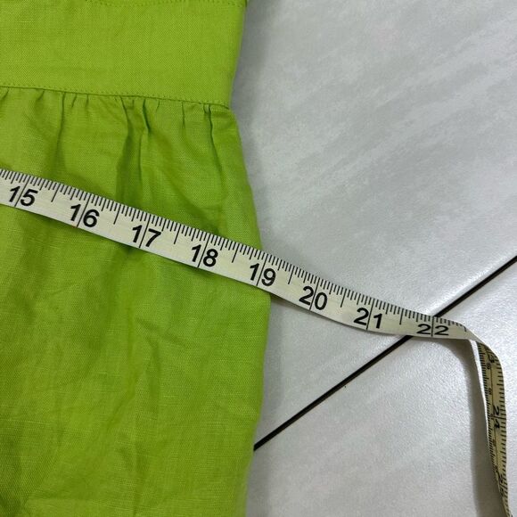 Rachel Antonoff Hannah Maxi Dress Lime Green Linen Cotton Blend 12 - Picture 6 of 10